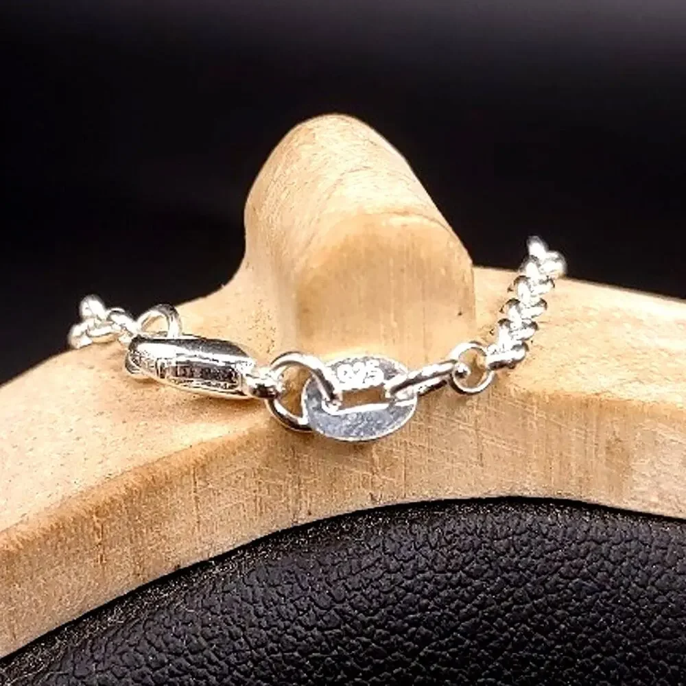 925 Silver Necklace With Gray Garnierite Cross Valentine Anniversary Birthday